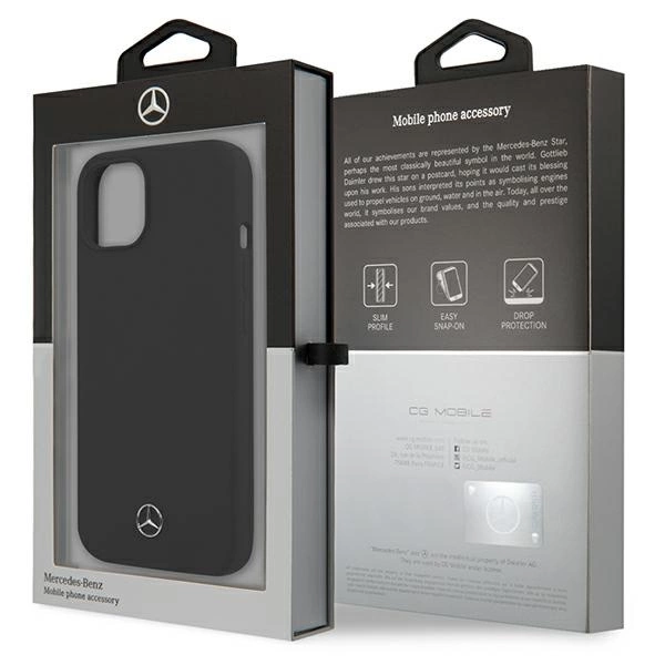 Mercedes MEHCP13SSILBK iPhone 13 mini 5,4" czarny/black hardcase Silicone Lineeng