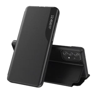 Eco Leather View Case elegant case with a flip cover and stand function for Samsung Galaxy A53 5G blackeng