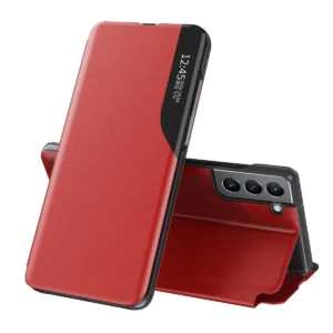 Eco Leather View Case elegant case with a flip cover and stand function for Samsung Galaxy S22 + (S22 Plus) redeng