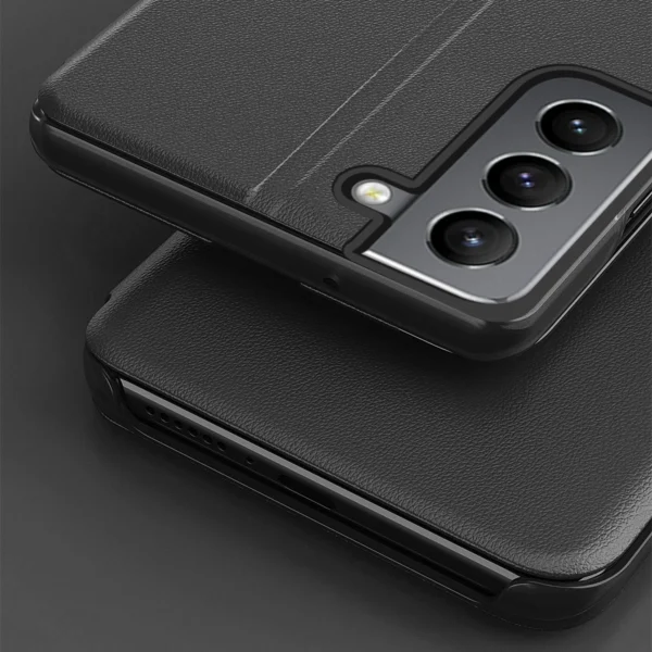 Eco Leather View Case elegant case with a flip cover and stand function for Samsung Galaxy S22 + (S22 Plus) redeng