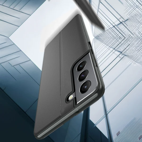 Eco Leather View Case elegant case with a flip cover and stand function for Samsung Galaxy S22 + (S22 Plus) redeng