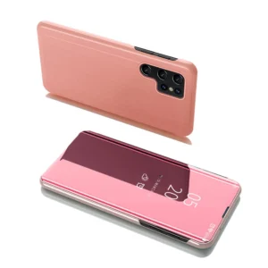 Clear View Case flip cover for Samsung Galaxy S22 Ultra pinkeng