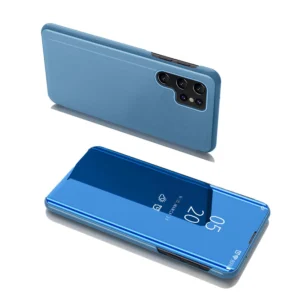 Clear View Case flip cover for Samsung Galaxy S22 Ultra blueeng