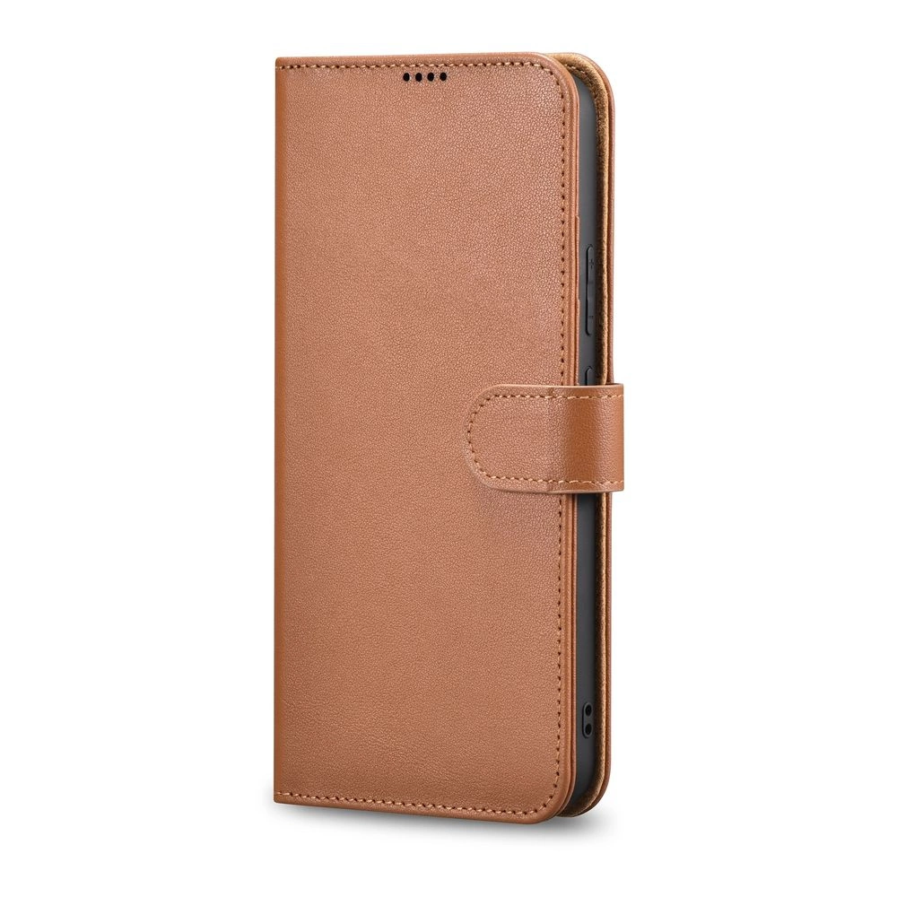 iCarer Haitang Leather Wallet Case Leather Case for Samsung Galaxy S22 + (S22 Plus) Wallet Housing Cover Brown (AKSM05BN)eng