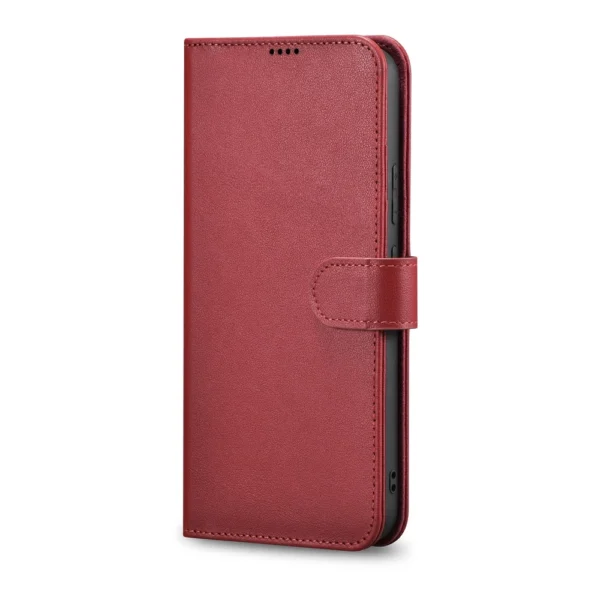 iCarer Haitang Leather Wallet Case Leather Case for Samsung Galaxy S22 + (S22 Plus) Wallet Housing Cover Red (AKSM05RD)eng