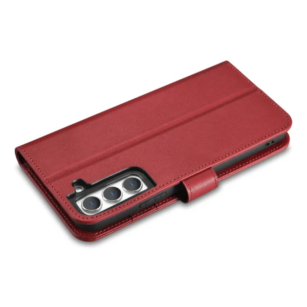 iCarer Haitang Leather Wallet Case Leather Case for Samsung Galaxy S22 + (S22 Plus) Wallet Housing Cover Red (AKSM05RD)eng