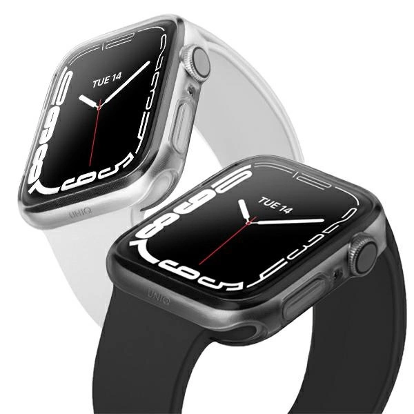 Uniq Glase case for Apple Watch 7 41mm 2 pcs - transparent and grayeng