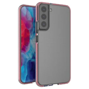 Spring Case Cover Gel Cover with Color Frame for Samsung Galaxy S22 + (S22 Plus) Light Pinkeng