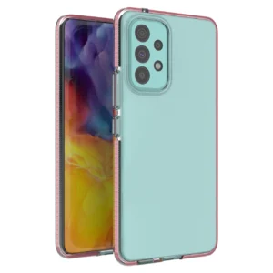 Spring Case cover gel TPU cover with colored frame for Samsung Galaxy A73 light pinkeng