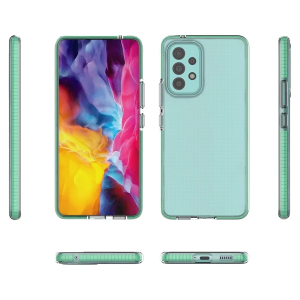 Spring Case Cover Gel TPU Cover with Colorful Frame for Samsung Galaxy A53 5G blackeng