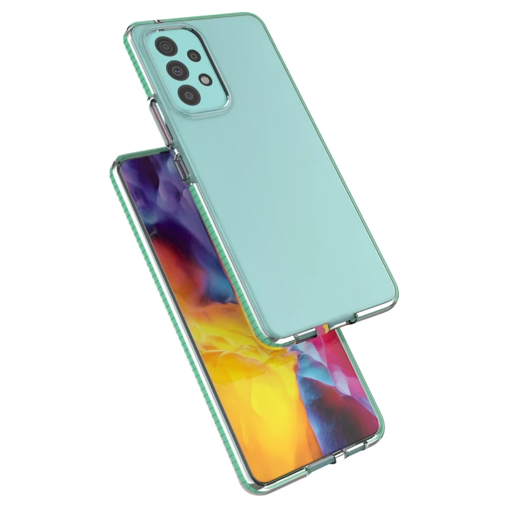 Spring Case Cover Gel TPU Cover with Colorful Frame for Samsung Galaxy A53 5G blackeng