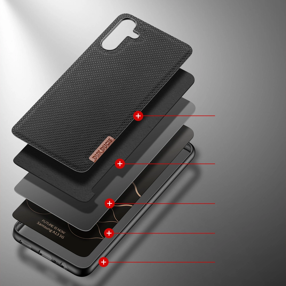 Dux Ducis Fino case is nylon covered Samsung Galaxy A13 5G blackeng