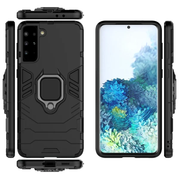 Ring Armor tough hybrid case cover + magnetic holder for Samsung Galaxy S22 + (S22 Plus) blackeng