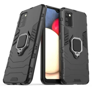 Ring Armor tough hybrid case cover + magnetic holder for Samsung Galaxy A03s (166.5) blackeng