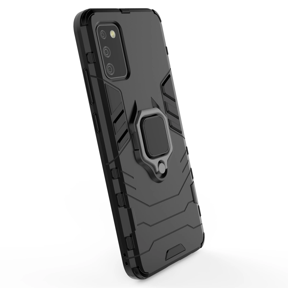 Ring Armor tough hybrid case cover + magnetic holder for Samsung Galaxy A03s (166.5) blackeng