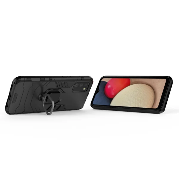 Ring Armor tough hybrid case cover + magnetic holder for Samsung Galaxy A03s (166.5) blackeng