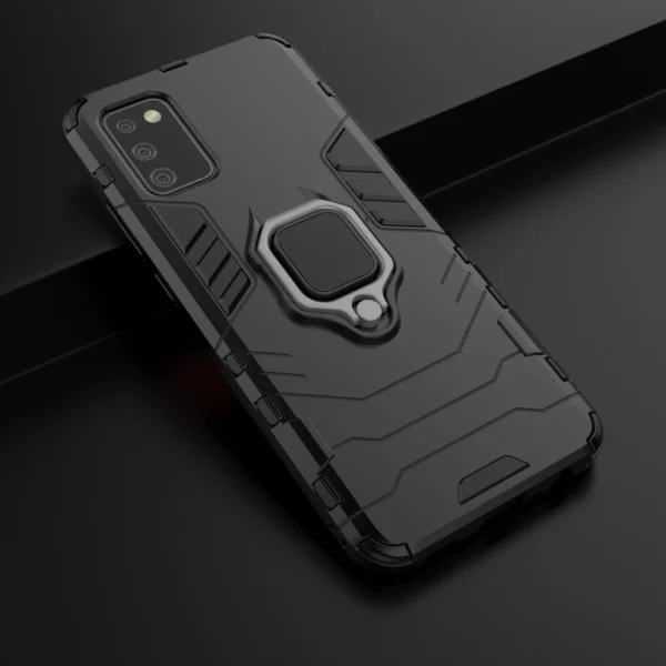 Ring Armor tough hybrid case cover + magnetic holder for Samsung Galaxy A03s (166.5) blackeng