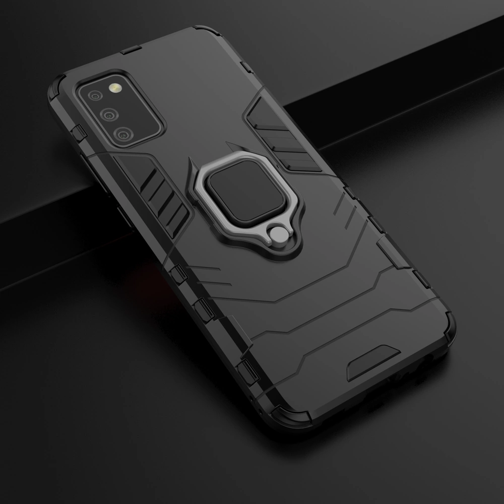 Ring Armor tough hybrid case cover + magnetic holder for Samsung Galaxy A03s (166.5) blackeng