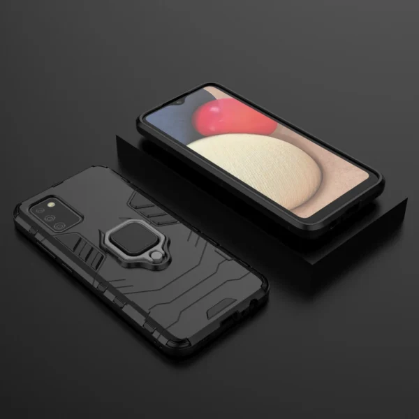 Ring Armor tough hybrid case cover + magnetic holder for Samsung Galaxy A03s (166.5) blackeng