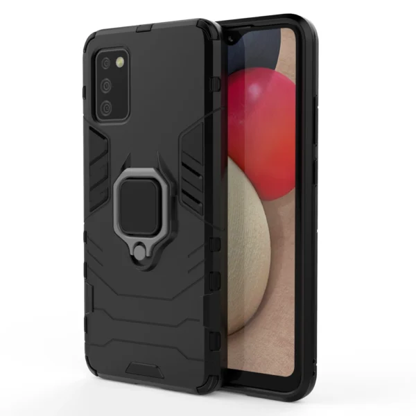 Ring Armor tough hybrid case cover + magnetic holder for Samsung Galaxy A03s (166.5) blackeng