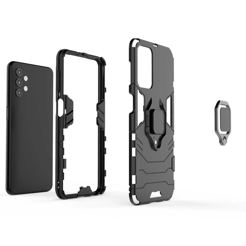 Ring Armor tough hybrid case cover + magnetic holder for Samsung Galaxy A33 5G blackeng