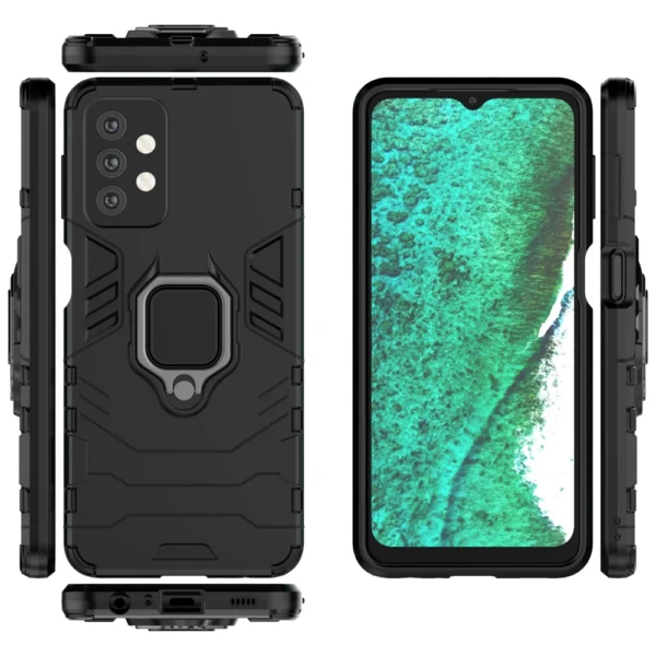 Ring Armor tough hybrid case cover + magnetic holder for Samsung Galaxy A13 5G blackeng