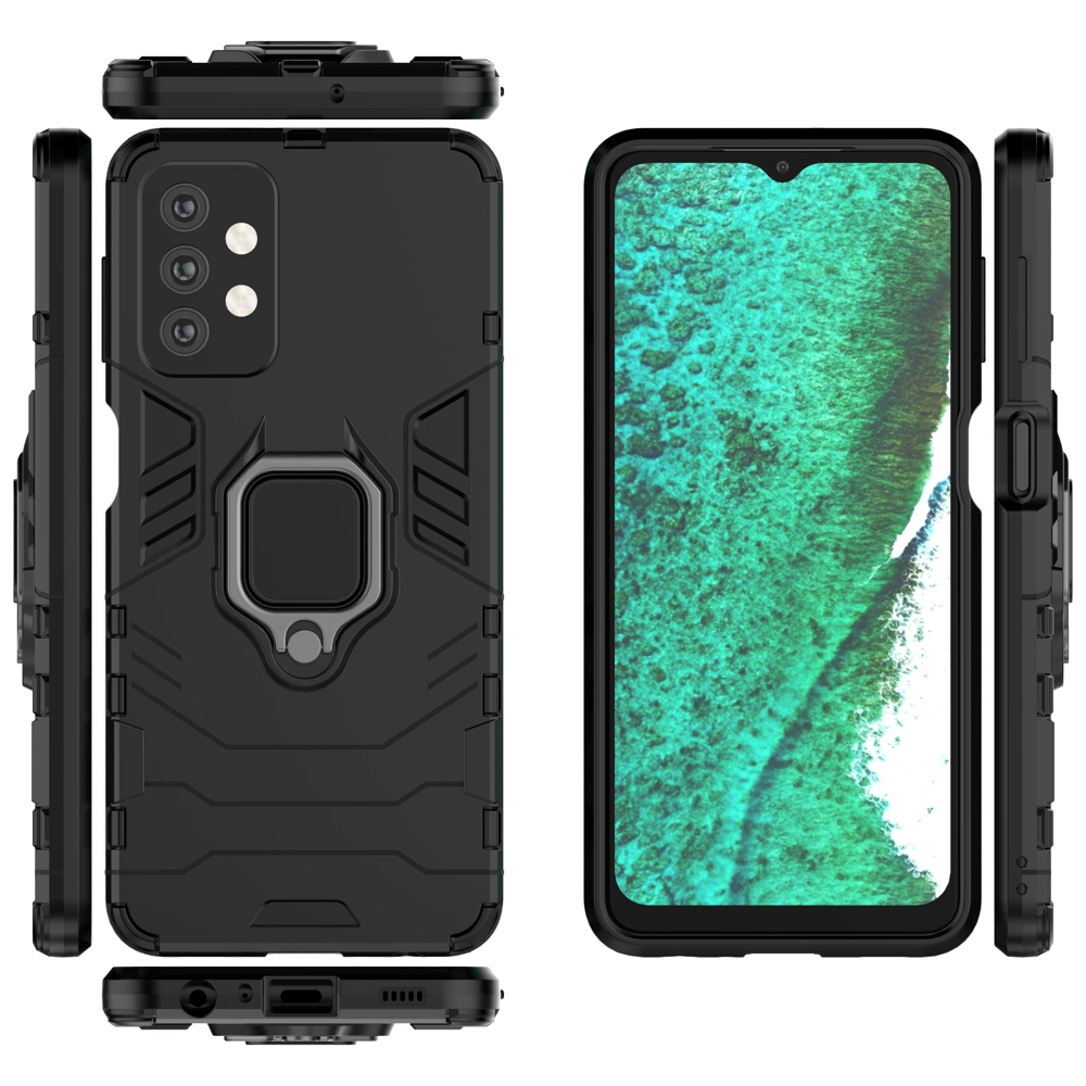 Ring Armor tough hybrid case cover + magnetic holder for Samsung Galaxy A13 5G blackeng