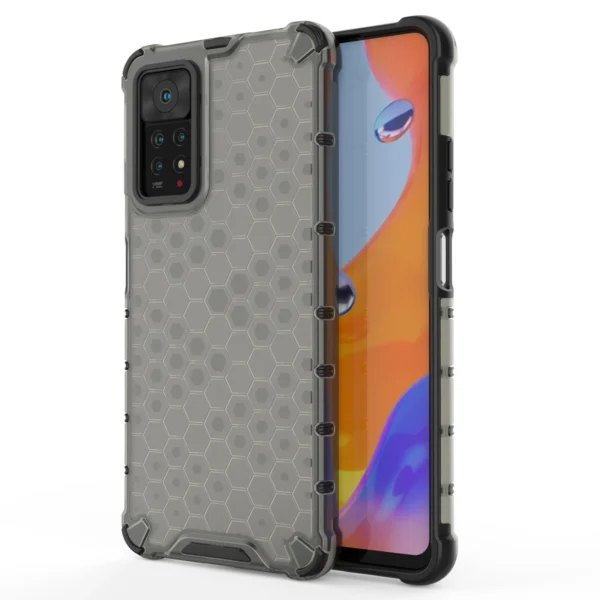 Honeycomb case armored cover with a gel frame for Xiaomi Redmi Note 11 Pro + / 11 Pro blackeng
