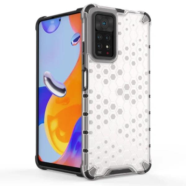 Honeycomb case armored cover with a gel frame for Xiaomi Redmi Note 11 Pro + / 11 Pro blackeng