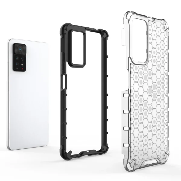 Honeycomb case armored cover with a gel frame for Xiaomi Redmi Note 11 Pro + / 11 Pro blackeng
