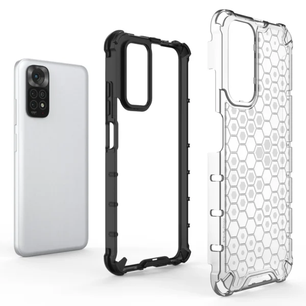 Honeycomb case armored cover with a gel frame for Xiaomi Redmi Note 11S / Note 11 blackeng