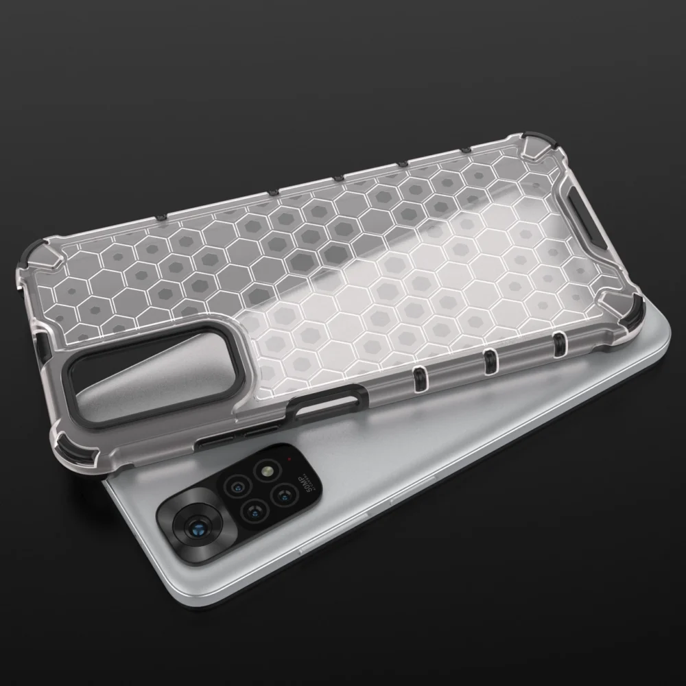 Honeycomb case armored cover with a gel frame for Xiaomi Redmi Note 11S / Note 11 blackeng