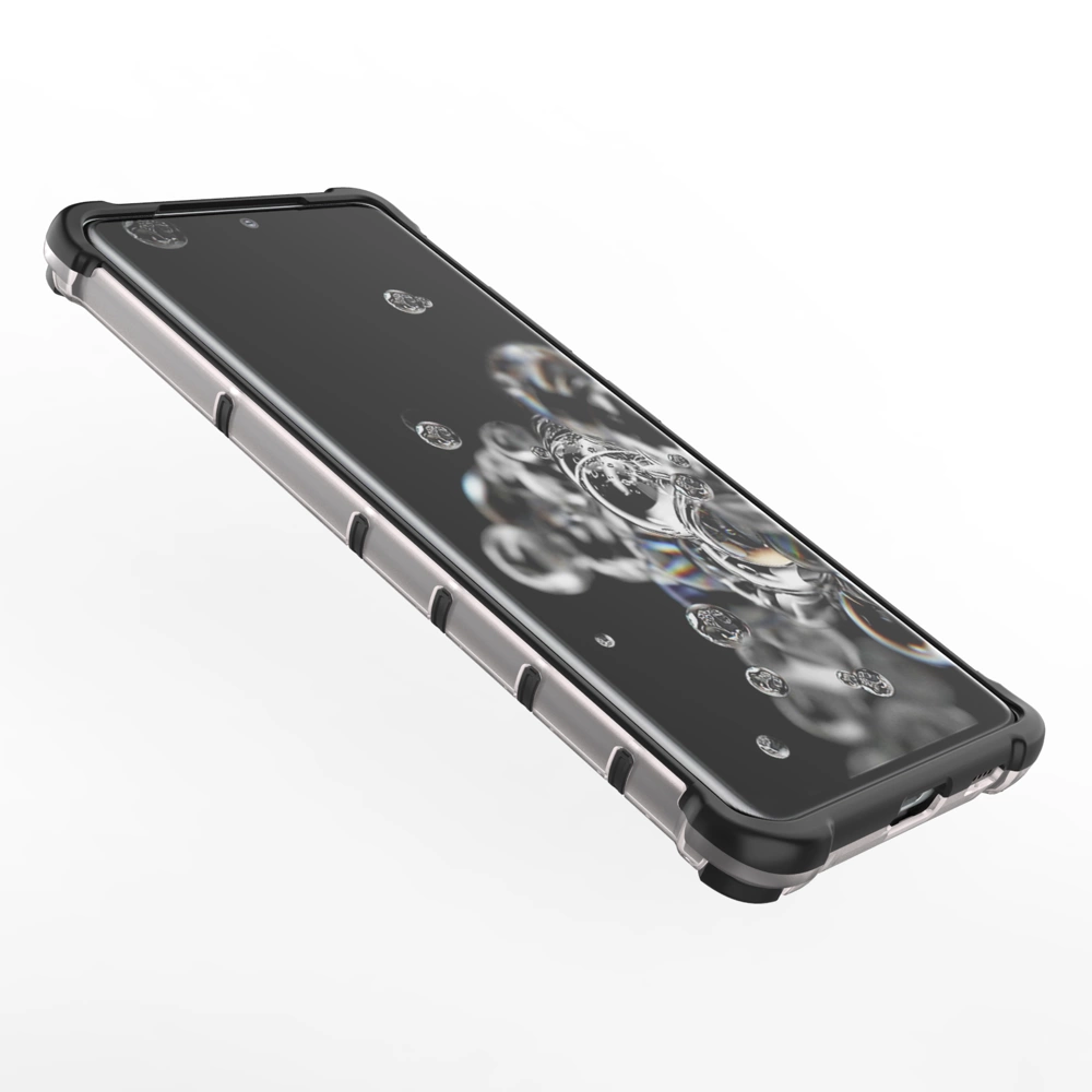 Honeycomb case armored cover with a gel frame for Samsung Galaxy S22 Ultra blackeng