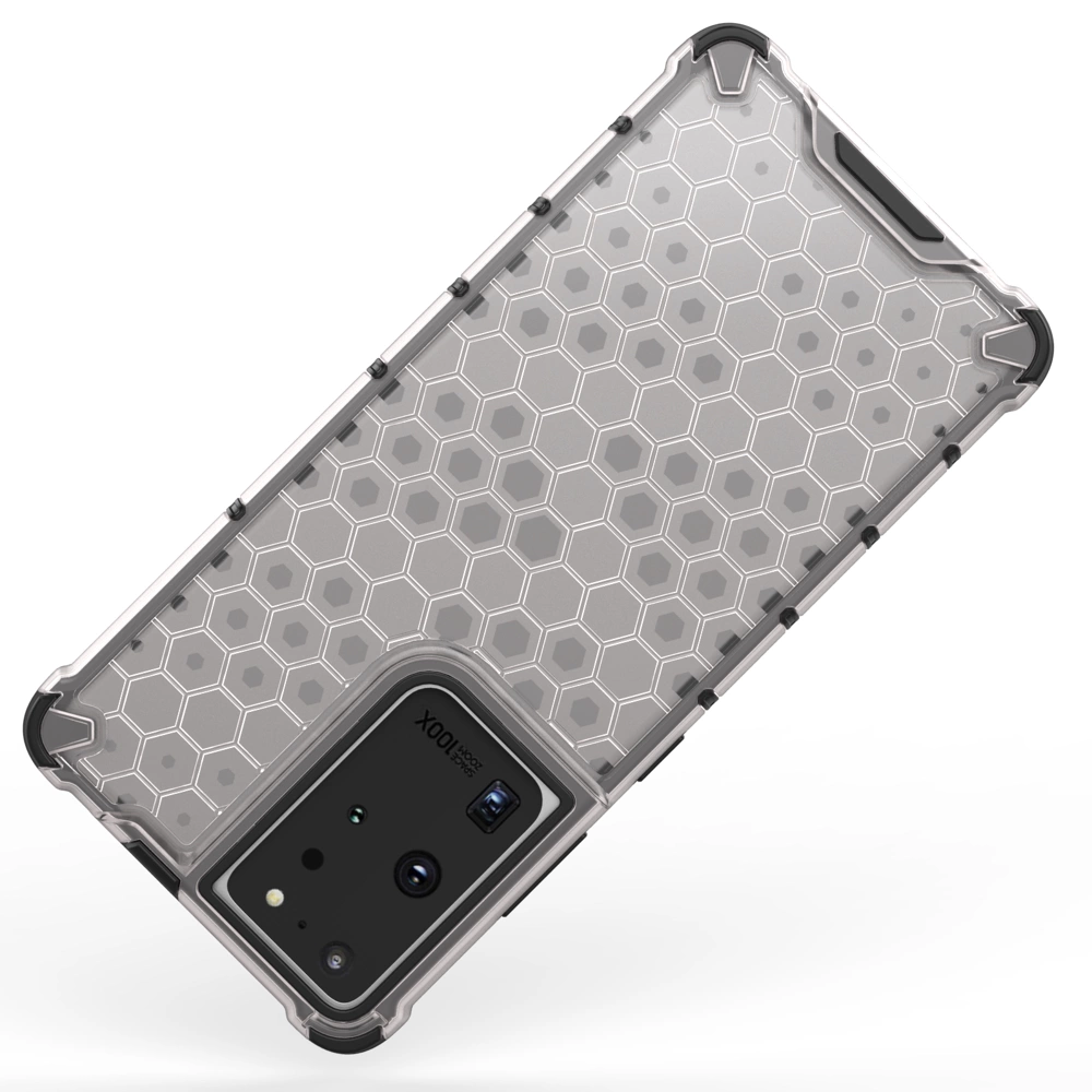 Honeycomb case armored cover with a gel frame for Samsung Galaxy S22 Ultra blackeng