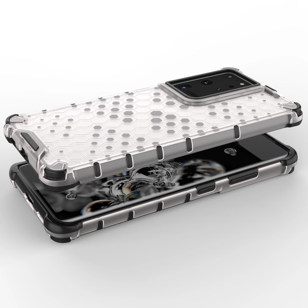 Honeycomb case armored cover with a gel frame for Samsung Galaxy S22 Ultra blueeng