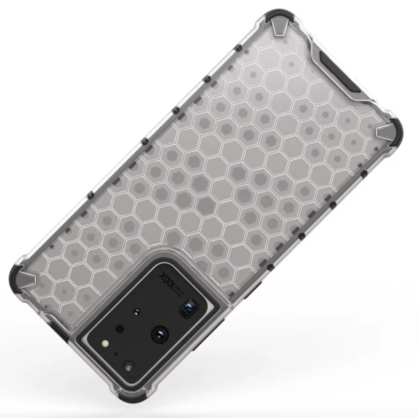 Honeycomb case armored cover with a gel frame for Samsung Galaxy S22 Ultra blueeng