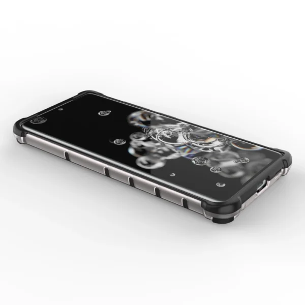 Honeycomb case armored cover with a gel frame for Samsung Galaxy S22 Ultra transparenteng