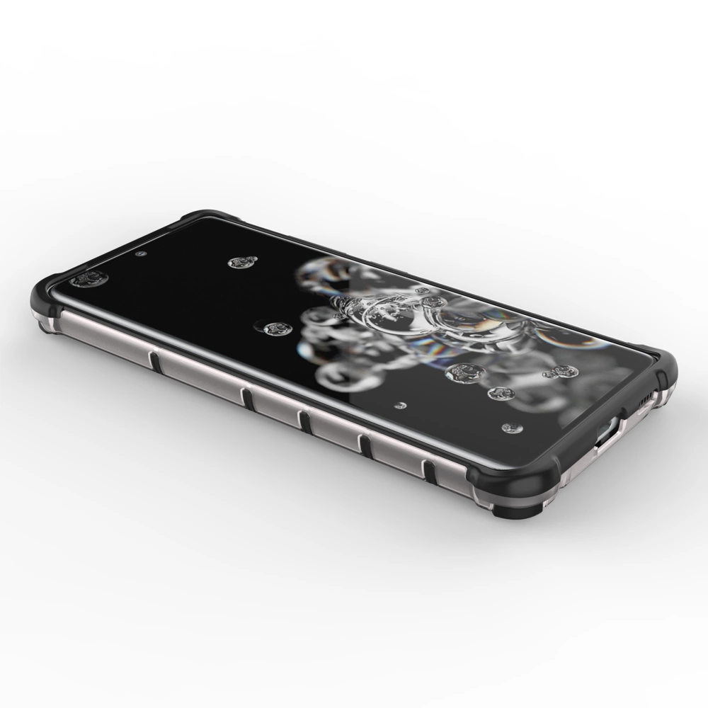 Honeycomb case armored cover with a gel frame for Samsung Galaxy S22 Ultra transparenteng