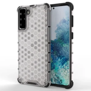 Honeycomb case armored cover with a gel frame for Samsung Galaxy S22 transparenteng