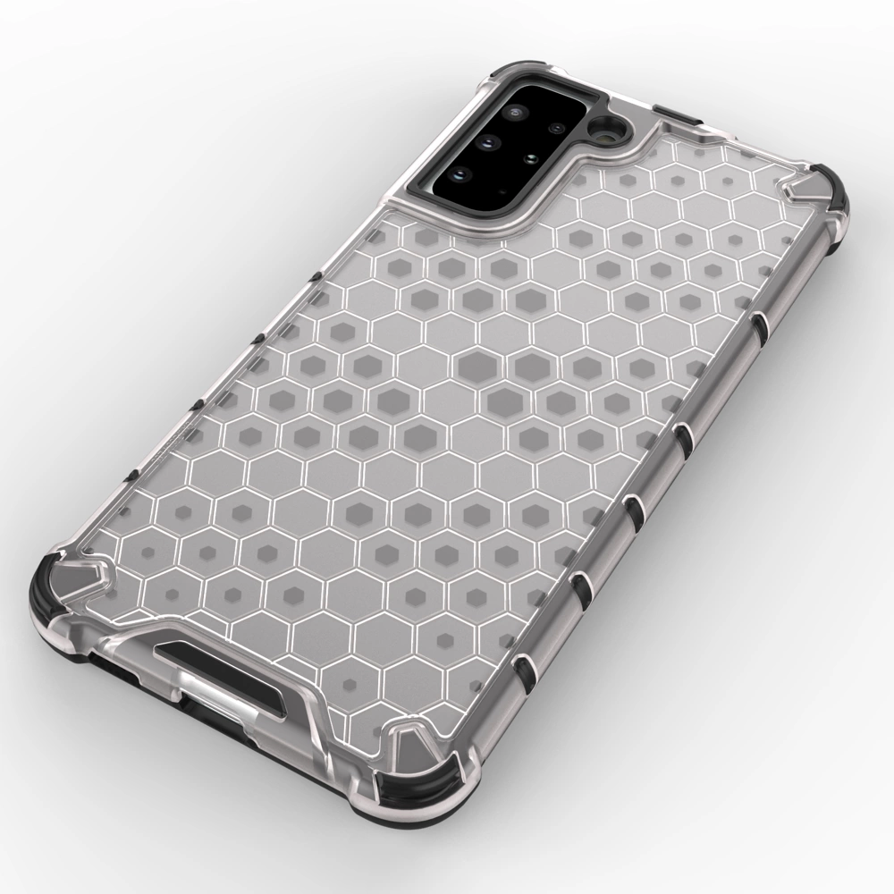 Honeycomb case armored cover with a gel frame for Samsung Galaxy S22 transparenteng