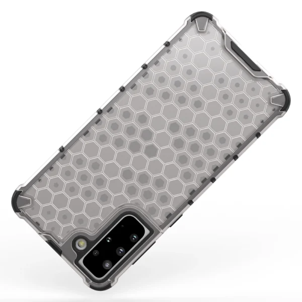 Honeycomb case armored cover with a gel frame for Samsung Galaxy S22 transparenteng