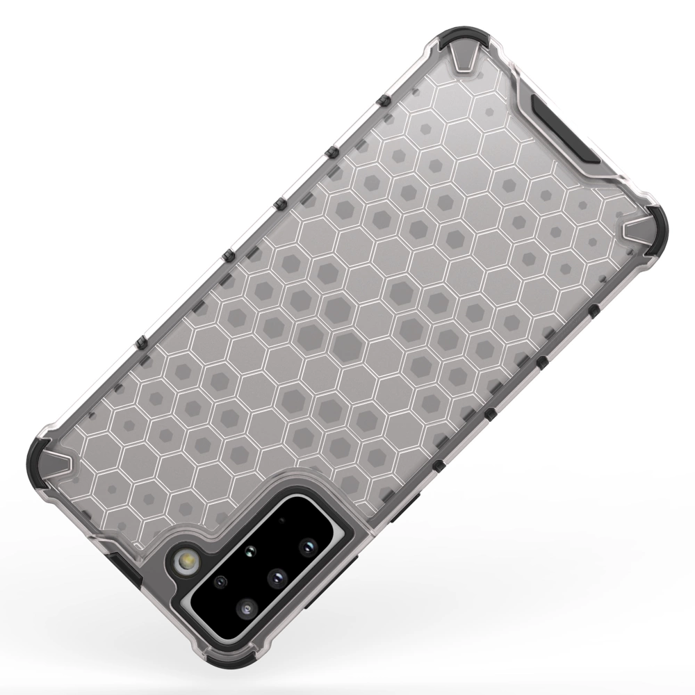 Honeycomb case armored cover with a gel frame for Samsung Galaxy S22 transparenteng