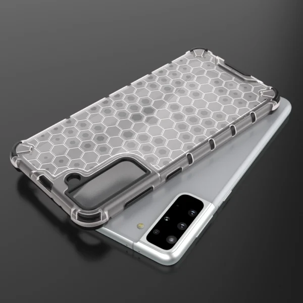 Honeycomb case armored cover with a gel frame for Samsung Galaxy S22 transparenteng
