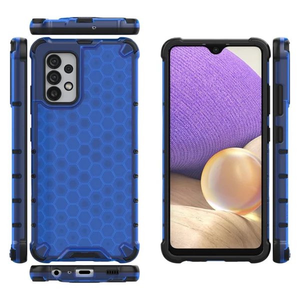 Honeycomb case armored cover with a gel frame for Samsung Galaxy A13 5G blueeng