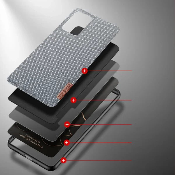 Dux Ducis Fino case is made of nylon material for Samsung Galaxy A73 blueeng