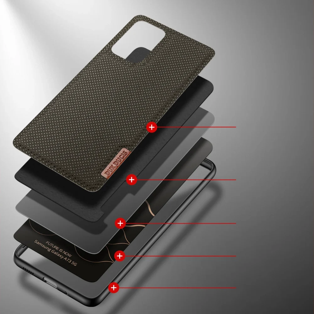 Dux Ducis Fino case is made of nylon material for Samsung Galaxy A73 greeneng