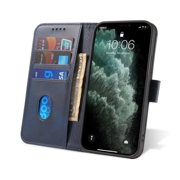 Magnet Case elegant case cover with a flap and stand function for Samsung Galaxy A73 blueeng