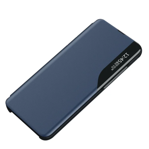 Eco Leather View Case elegant case with a flap and stand function for Samsung Galaxy A73 blueeng