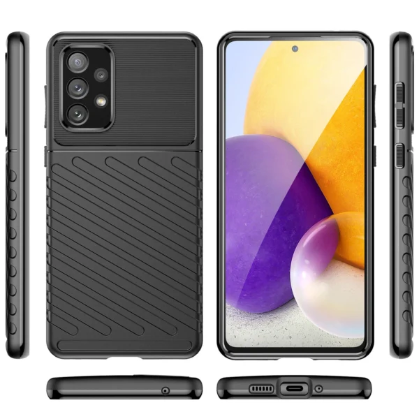 Thunder Case flexible armored cover for Samsung Galaxy A73 blackeng