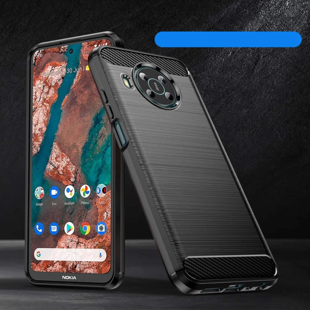 89200_5 Carbon Case Flexible cover for Nokia X100 blackeng